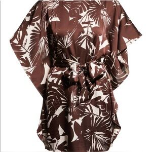 Trina Turk Paradise Mini Dress in Brown Tropical Print size Medium